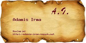 Adamis Irma névjegykártya
