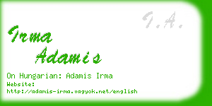 irma adamis business card